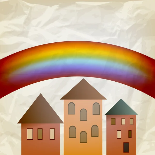 Abstrakter Hintergrund mit Regenbogen, zerknitterter Papierstruktur — Stockvektor