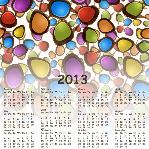 Vector 2013 abstract calendar with cartoon schemes of connection — Stock Vector