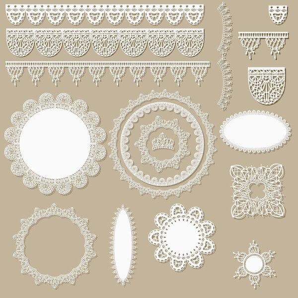 vector lacy scrapbook design elements