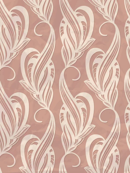 Motif floral vectoriel sans couture sur papier froissé — Image vectorielle