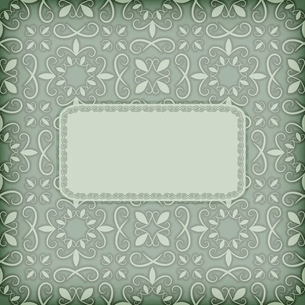 Patrón floral vectorial con marco para su texto — Archivo Imágenes Vectoriales