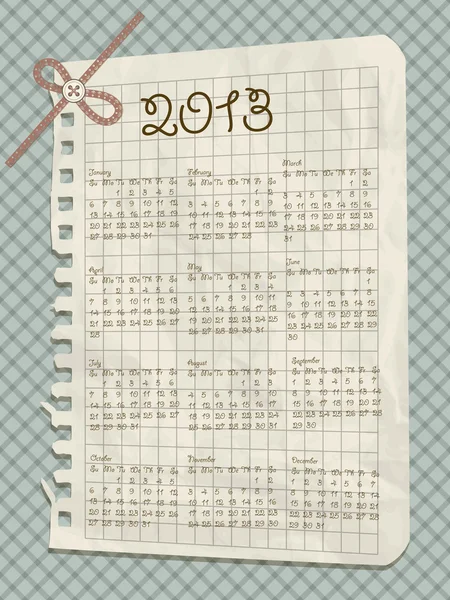 Kalendarz notatnik wektor 2013 — Wektor stockowy