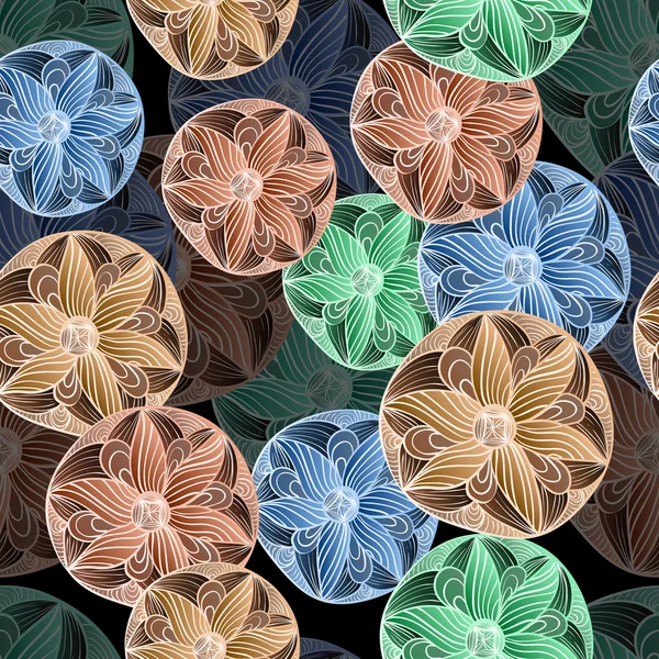 Vector patrón sin costura con flores abstractas — Vector de stock
