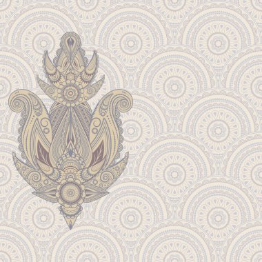 vector paisley design element on seamless eastern pattern clipart