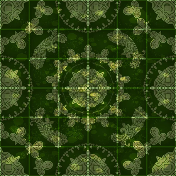Векторний безшовний гранжевий фон зі східним візерунком Пейслі — стоковий вектор