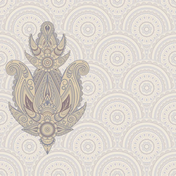 東部のシームレスなパターン ベクトル ペーズリーのデザイン要素 — ストックベクタ