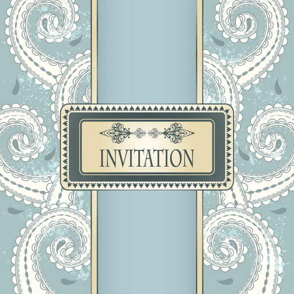 Vector invitation template eastern pattern and place for your t — Stock Vector