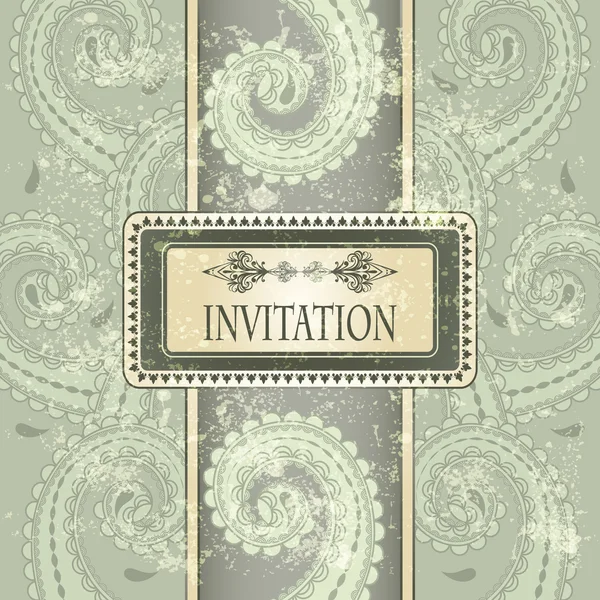 Vector invitation template eastern pattern and place for your t — Stock Vector
