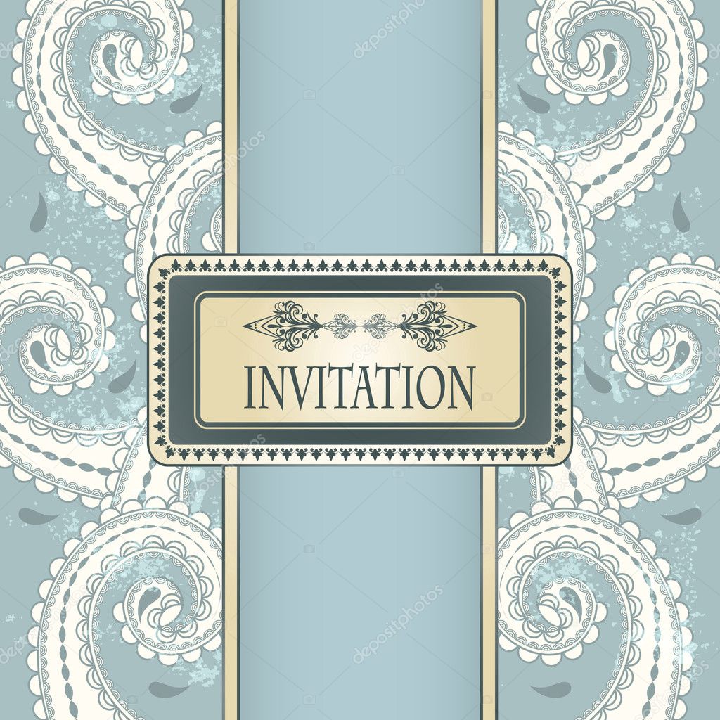 vector invitation template eastern pattern and place for your t