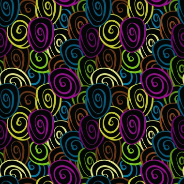 vector seamless pattern with funky circles clipart