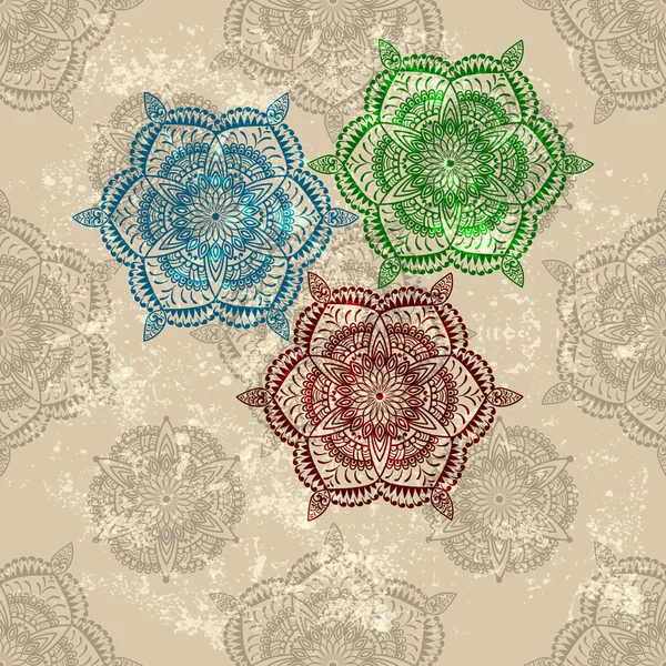 Векторні три абстрактні квіти на безшовних шпалерах — стоковий вектор