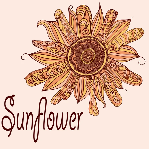 Vector hand drawn sunflower — Stock Vector