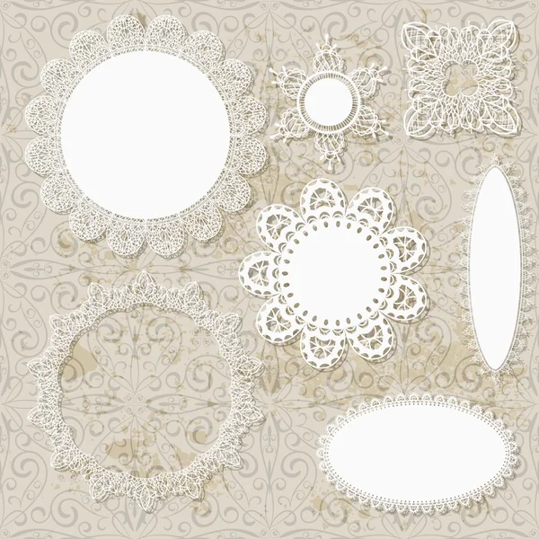 レーシー スクラップ ブック ナプキンにおけるデザイン パターンのシームレスなグランジ ベクトルします。 — ストックベクタ