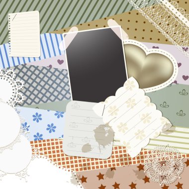 vector scrapbook template design clipart