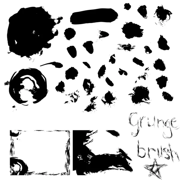 stock vector over 30 grunge brushes with examples