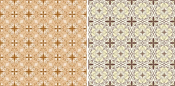 Conjunto con cuatro patrones de primavera floral sin costura vectorial — Archivo Imágenes Vectoriales