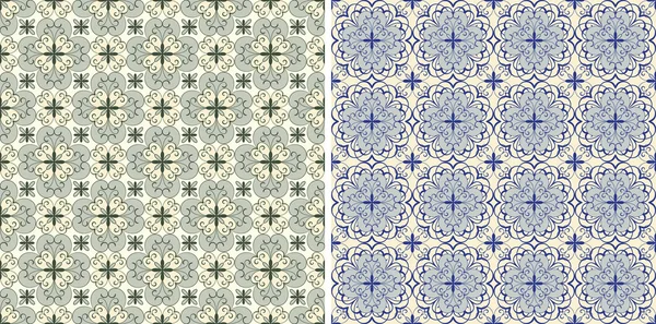 Conjunto con cuatro patrones de primavera floral sin costura vectorial — Archivo Imágenes Vectoriales