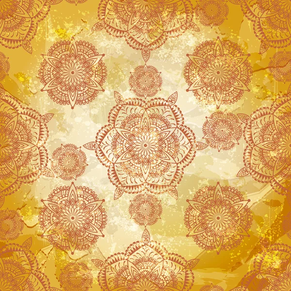 Patrón floral sin costuras retro de primavera vectorial sobre fondo abstracto — Archivo Imágenes Vectoriales