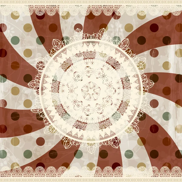 Векторный ретро фон с кружевными салфетками и цветочным орнаментом b — стоковый вектор