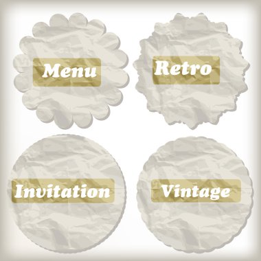 Vector iconos de papel arrugado