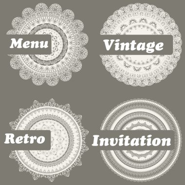 four vector lacy templates clipart