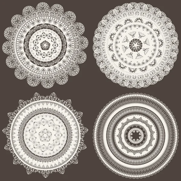 Vektor seamless mönster med lacy servetter — Stock vektor