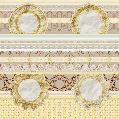 vector seamless pattern with scrapbook elements clipart