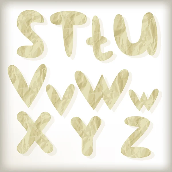 Vektor-Set Buchstaben aus Goldfolie geschnitten — Stockvektor