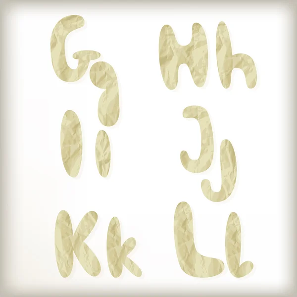 Vektor-Set Buchstaben aus Goldfolie geschnitten, — Stockvektor