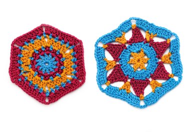 Crocheted hexagonal clipart