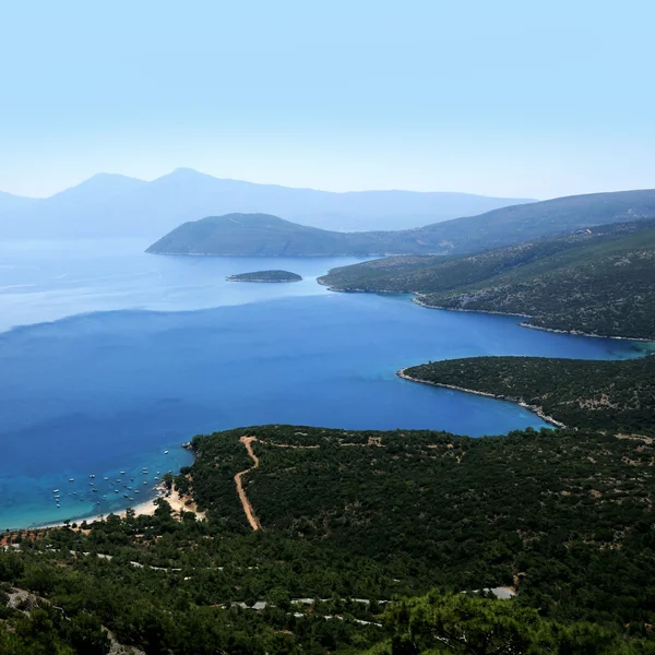 Paesaggio quadrato. Vista sul mare di Samos, Grecia — Foto Stock