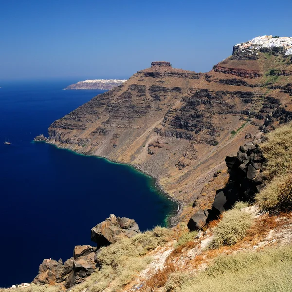 Négyzet alakú táj. Santorini-sziget, Görögország — Stock Fotó