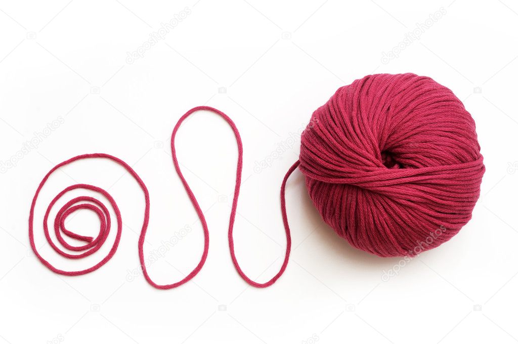 Red yarn for knitting