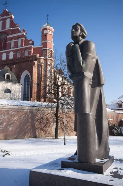 Statue of Adam Mickiewicz, Vilnius, Lithuania — Stock Photo, Image