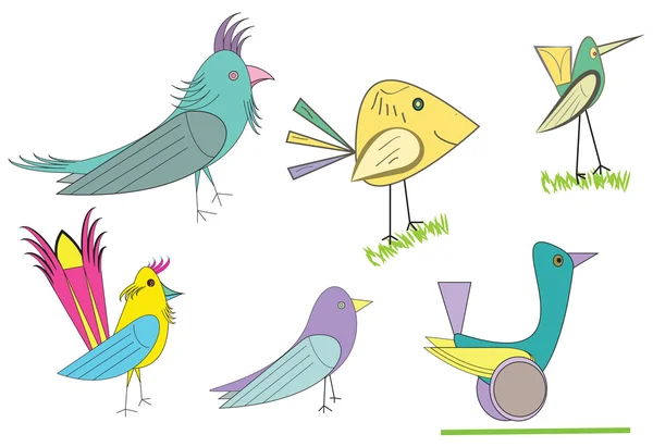 Rysunek ptaków — Wektor stockowy