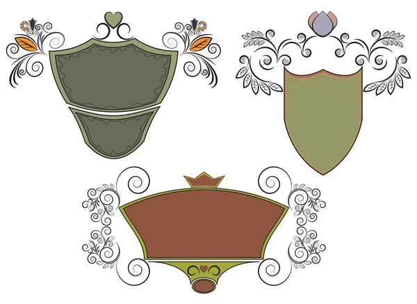 Escudo com padrão floral — Vetor de Stock