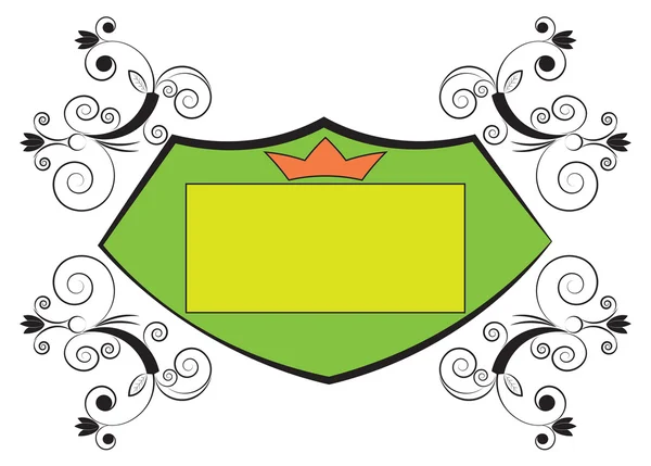 Escudo com padrão floral —  Vetores de Stock