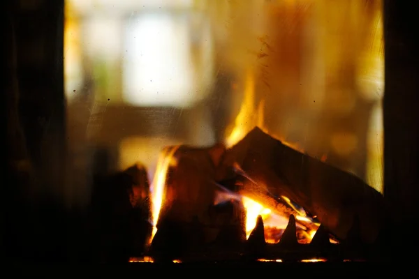 Fireplace flame background — Stock Photo, Image