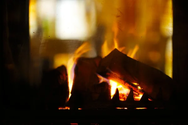 Kamin Flamme Hintergrund — Stockfoto
