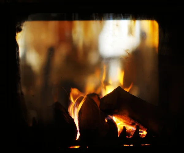 Fireplace flame background — Stock Photo, Image