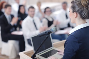 Business woman giving presentation