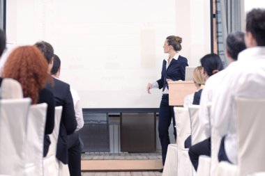 Business woman giving presentation