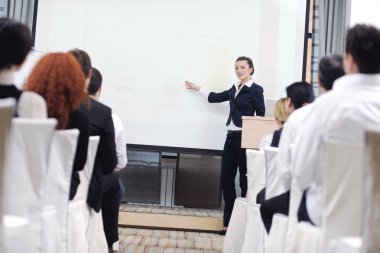 Business woman giving presentation