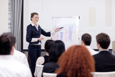 Business woman giving presentation