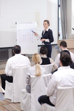 Business woman giving presentation