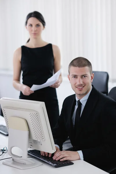 Business group working in customer and help desk office — Stock Photo, Image
