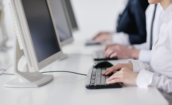 Business group working in customer and help desk office