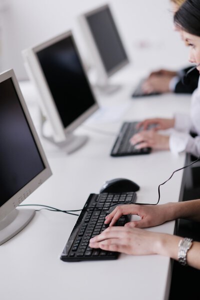 Business group working in customer and help desk office