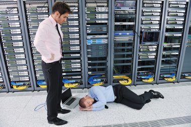 System fail situation in network server room clipart