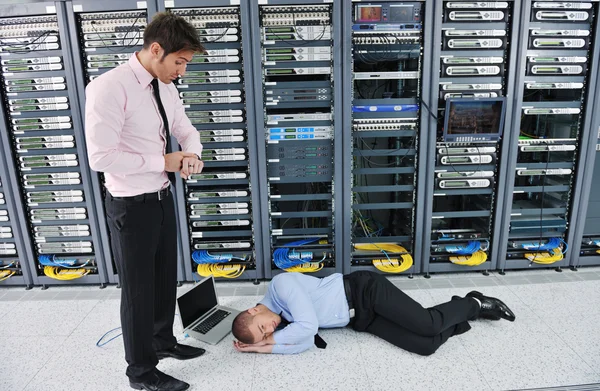 Situação de falha do sistema na sala do servidor de rede — Fotografia de Stock
